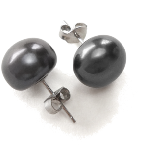 Tahitian Peacock Black Pearl Stud Earrings