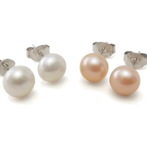 Art Deco Pearl Solitaire Post Earrings