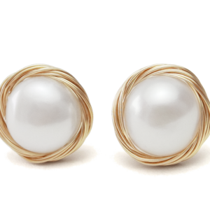 Golden South Sea Baroque Drop Earrings
