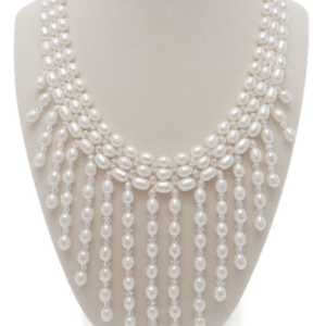 Opulent Multi-Strand Pearl Fringe Waterfall Necklace
