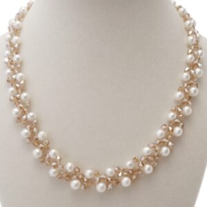 Graduated Round White Pearl Strand Necklace