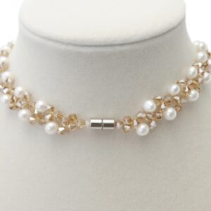Double-Row Luminous Pearl Choker Necklace