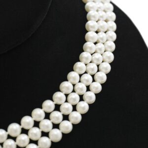 Triple-Row White Freshwater Pearl Collar